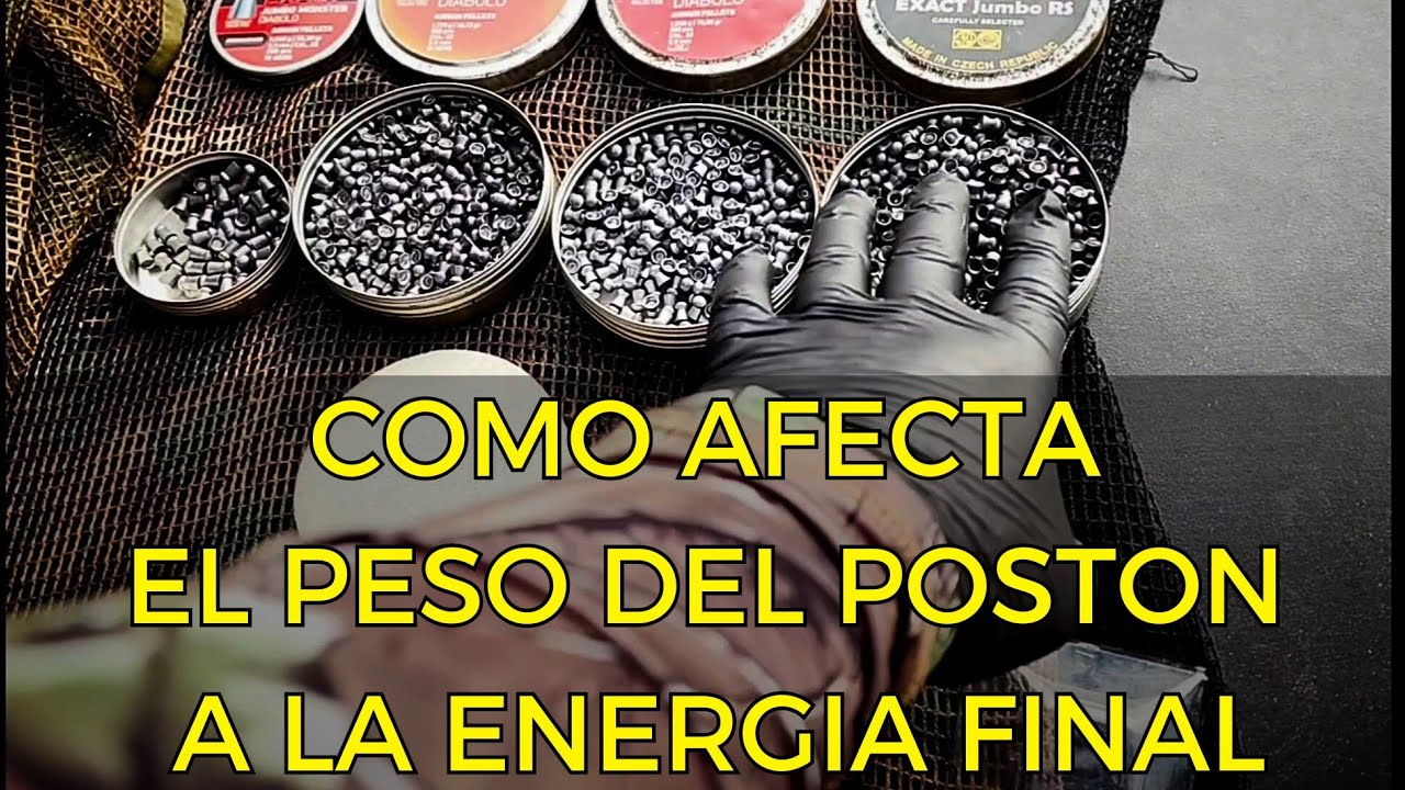 Como afecta el peso del postón a la energía final del tiro, de 0 a 100 metros @AirgunsPeru
