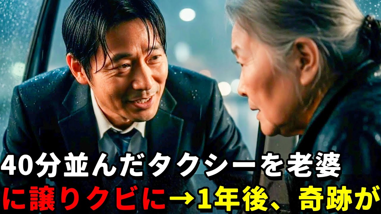 40分並んだタクシーを老婆に譲りプレゼンに遅刻し会社をクビに→1年後、あの時のおばあさんが現れて「やっと見つけたわ」【感動する話】