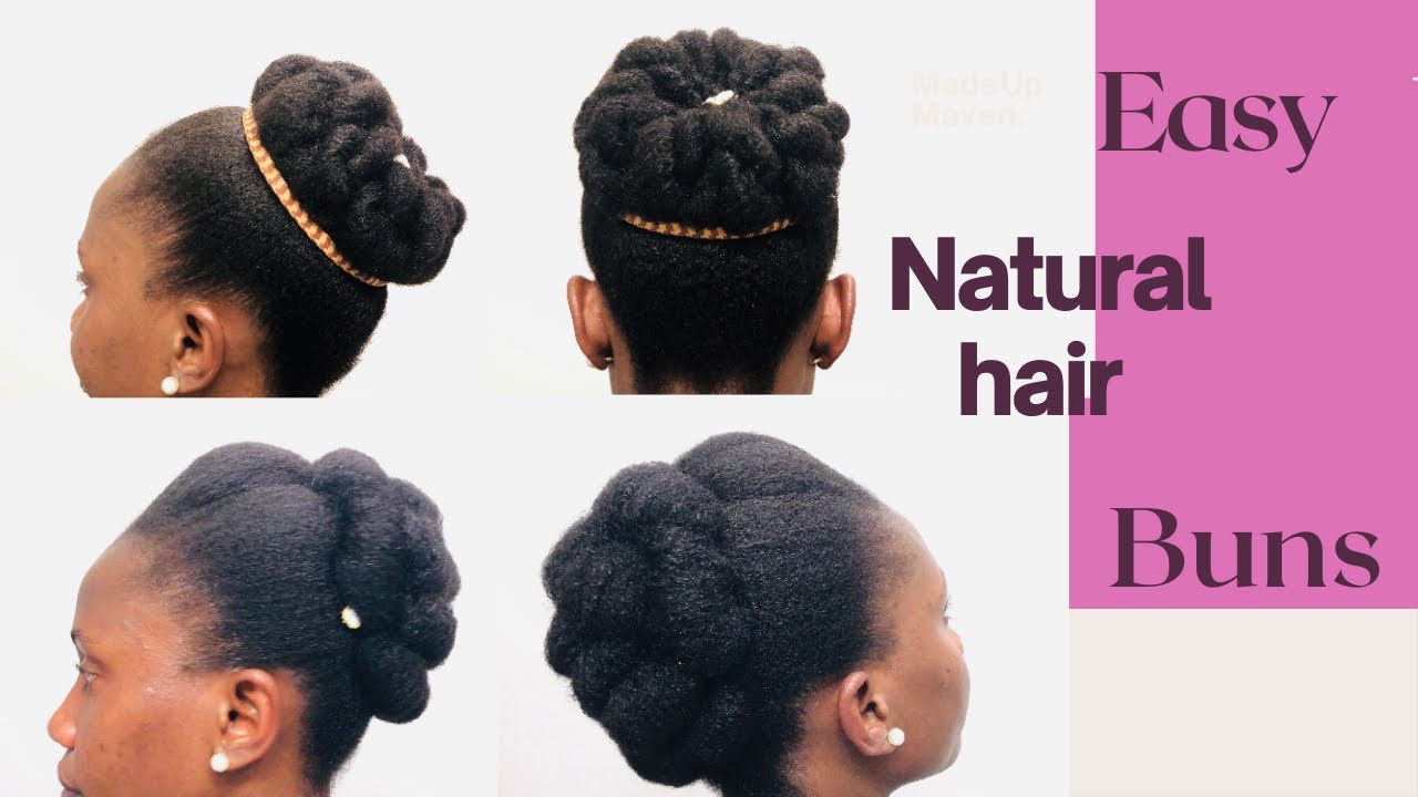 2 Easy and Simple Buns For Short to Medium Hair Length || Type 4 Natural Hairstyles