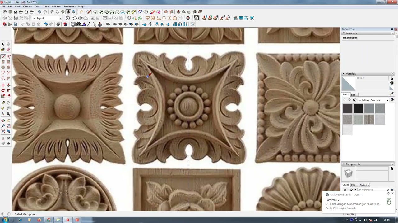 how to make wood carving with sketchup #woodworking #sketchup #shorts