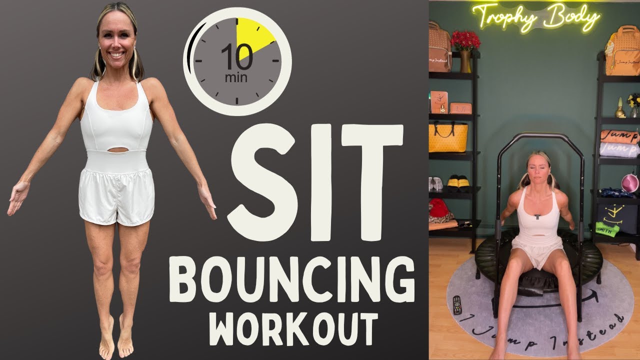 Arm Stretching & Strengthening Sit Bouncing Workout - 10 Minute Rebounder Workout | Get Toned Arms