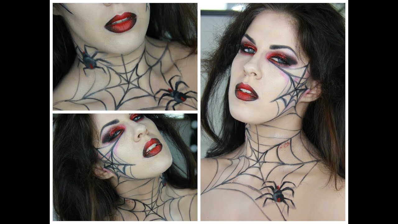 Black Widow Makeup Tutorial | Halloween Makeup | Nikkia Joy