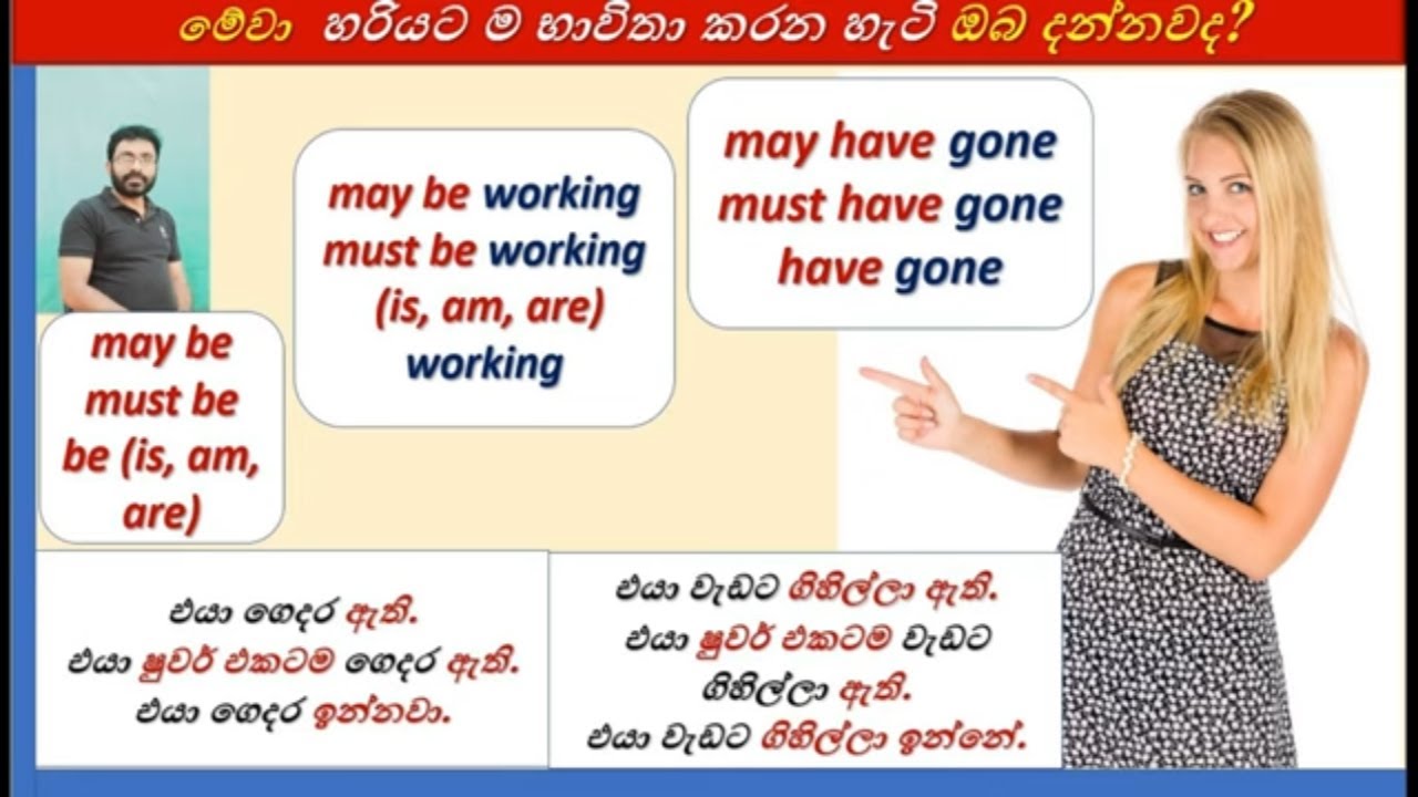 Spoken English in  Sinhala |  may be/must be/may have/must have ....