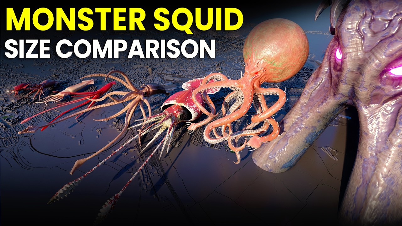 Monster Squid Size Comparison | KRAKEN Vs COLOSSAL SQUID