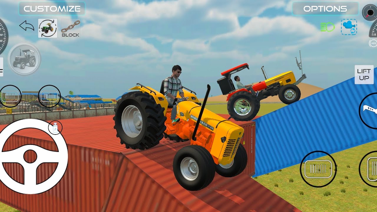 Hindustan tractor and HMT tractor 🚜 stunt game video #games #tractor 