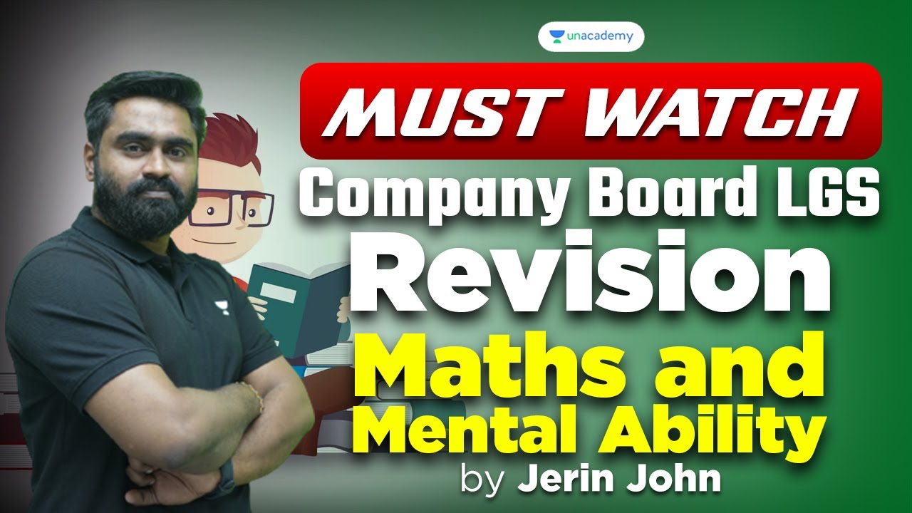 Company Board LGS Final Revision Maths & Mental Ability | Degree Level Prelims & Mains | Jerin John