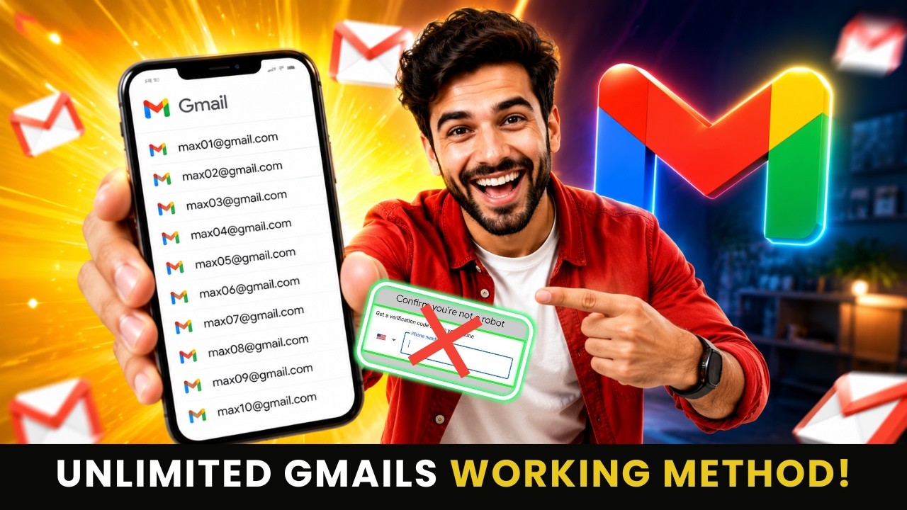How To Generate UNLIMITED Gmail Accounts Easily (No Phone Number 2026 100% Working Method)