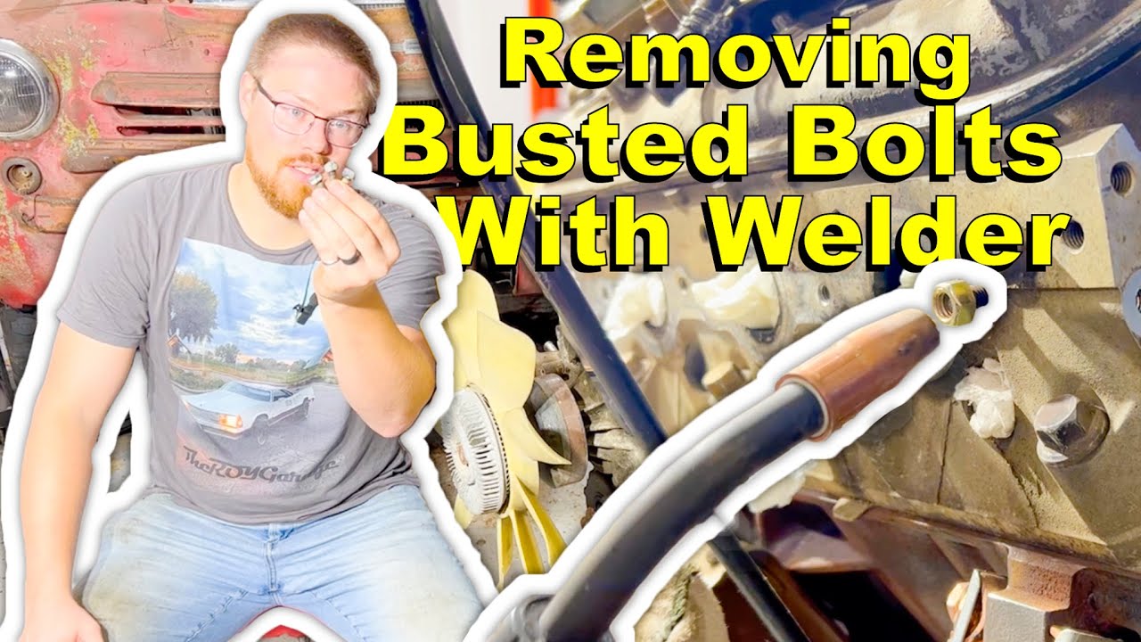 First Time Removing Busted Exhaust Manifold Bolts With A Welder | The Dodgeball