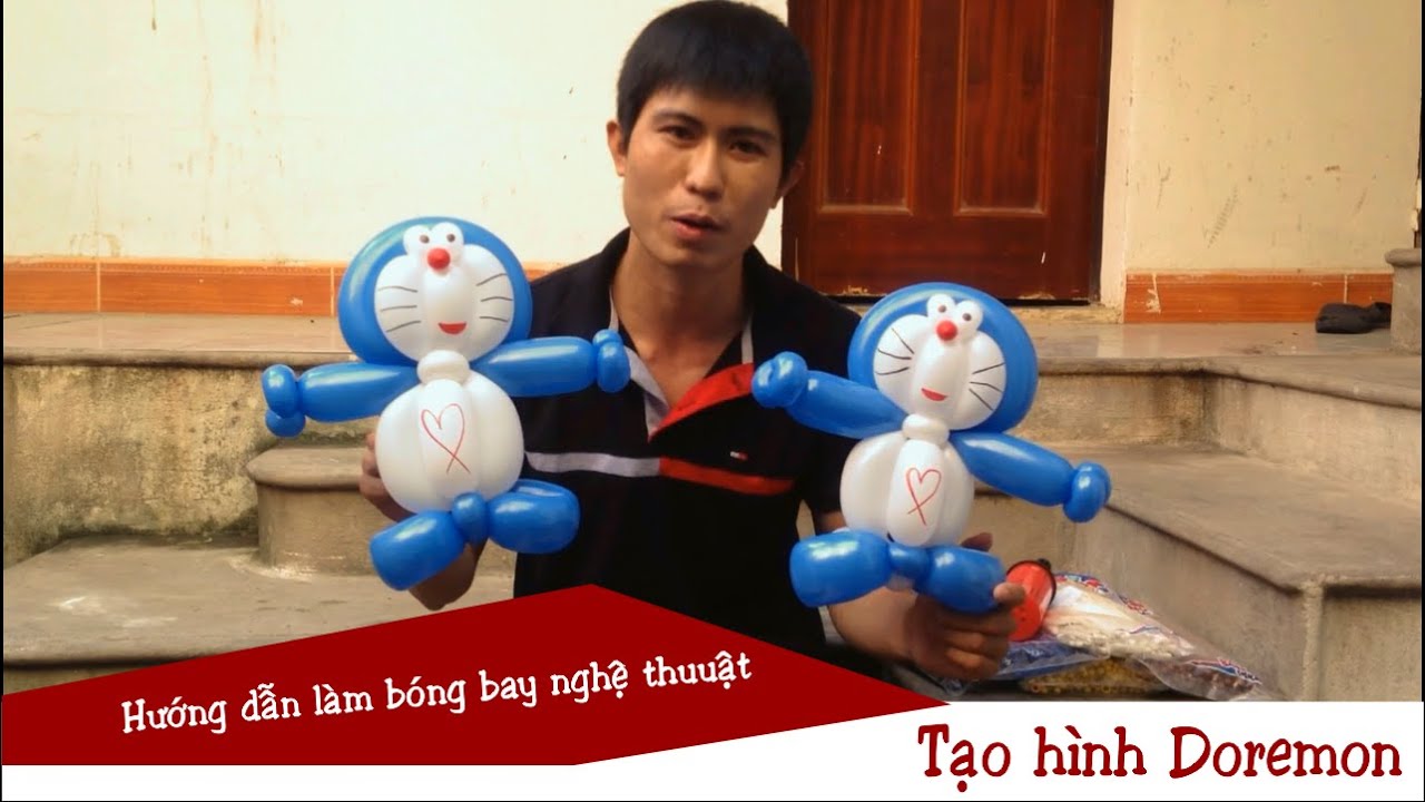 Hướng dẫn tạo hình Doremon bằng bóng bay | Make Doremon from balloons