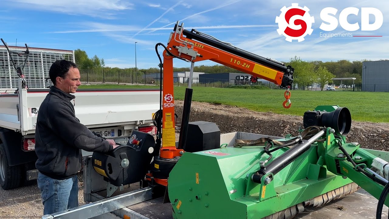 Mini grue hydraulique EVOLIFT sur remorque, VL, SCD &eacute;quipements