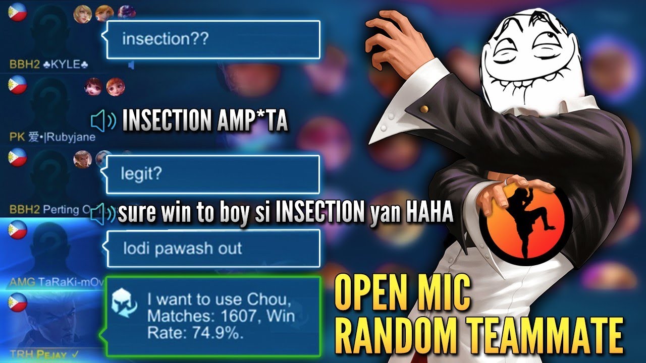 OPEN MIC RANDOM PLAYER! | LAUGHTRIP!  (SureWin na daw Nung nalaman nila Ako si iNSECTiON🤣) | MLBB