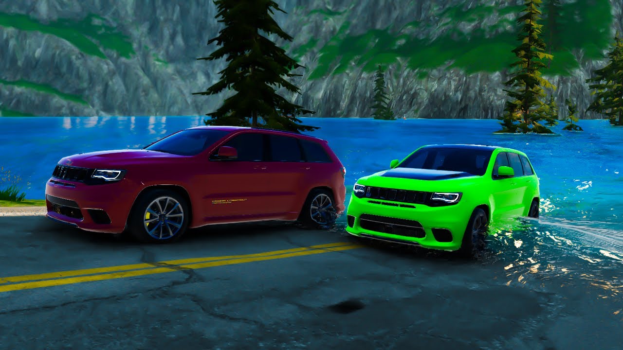 2 TRACKHAWKS Vs RISING FLOOD In BEAMNG