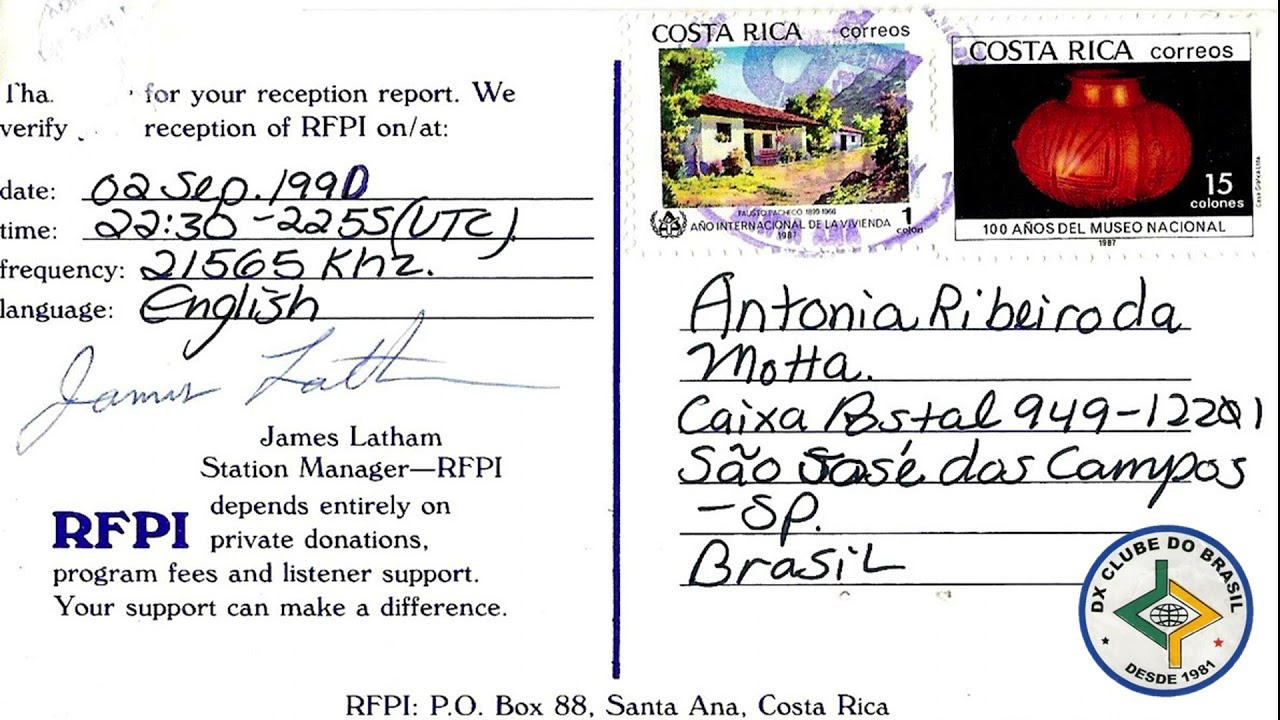 Radio For Peace International 21565 kHz - Ciudad Colon (Costa Rica) - 02/09/1990