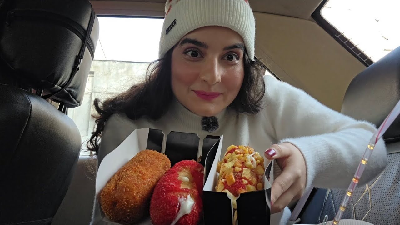 CRUNCHY CORN DOG CAR MUKBANG ASMR  Satisfying Eating Sounds🌭🍟