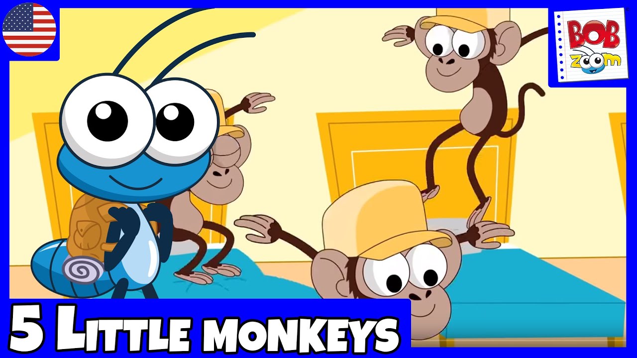 Five Little monkeys - Bob Zoom | Nursery Rhymes & Kids Songs Official English