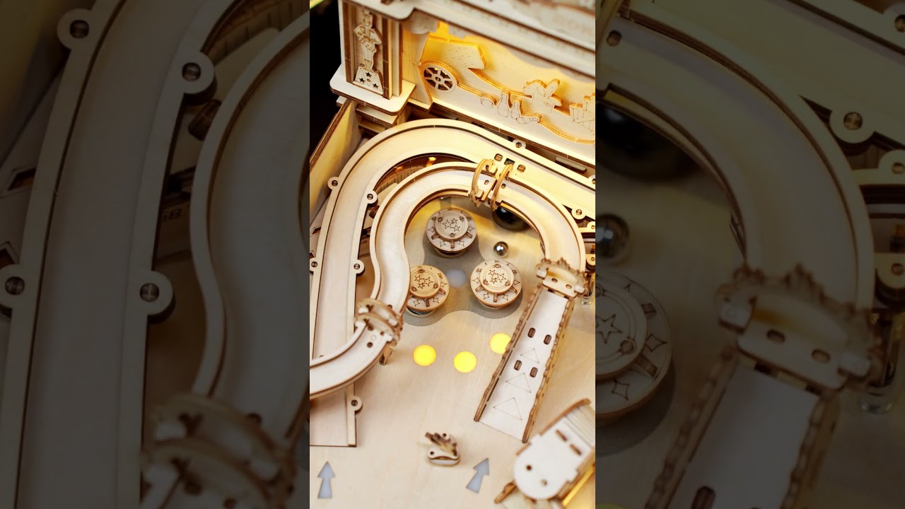 Pure retro and intense arcade game set🕹️  | ROKR 3D Pinball Machine 3D Wooden Puzzle