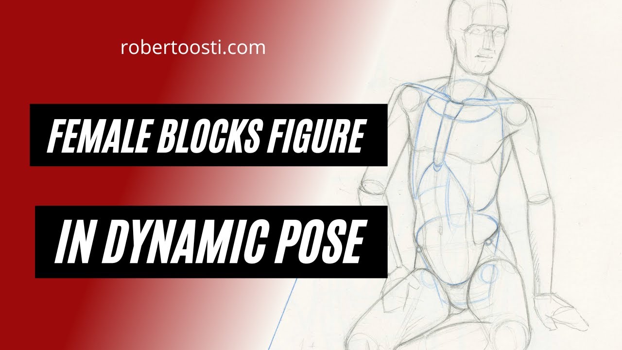 Female blocks figure in dynamic pose