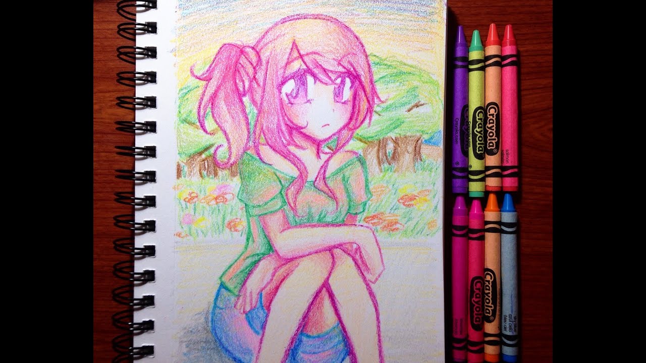 Crayon Drawing: Spring Doodle