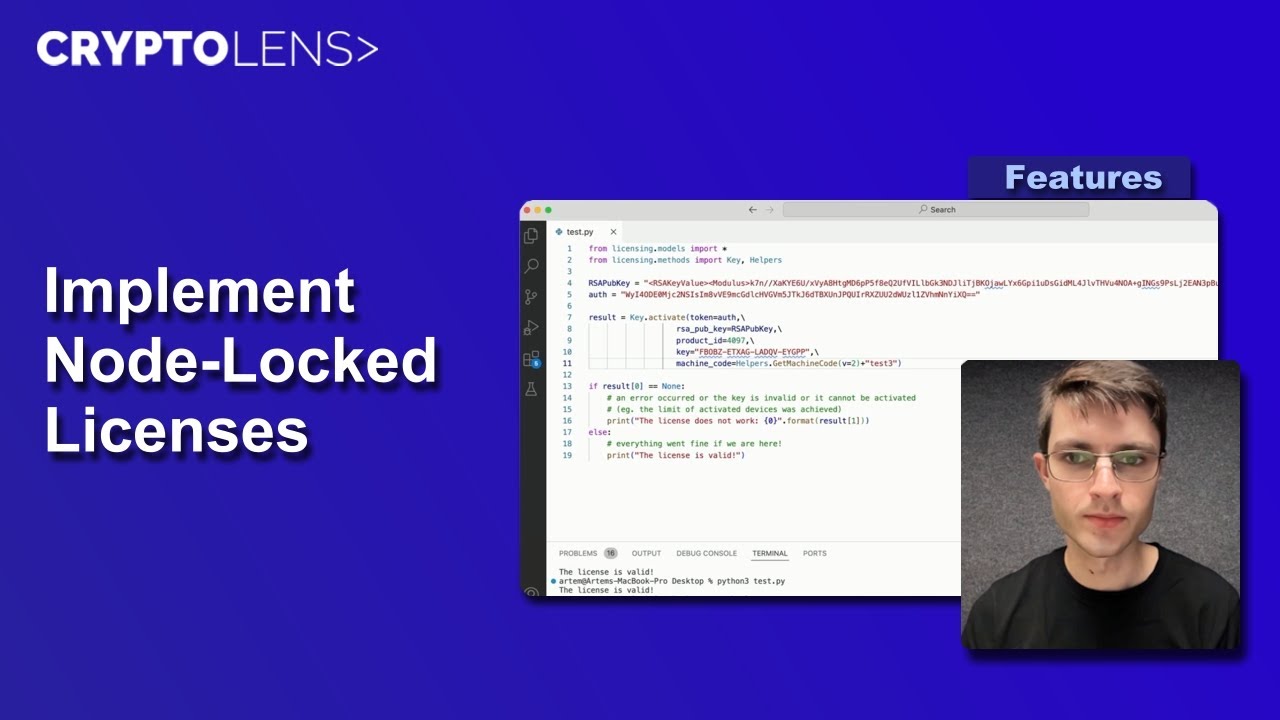 Implementing Node-Locked Licenses in Cryptolens