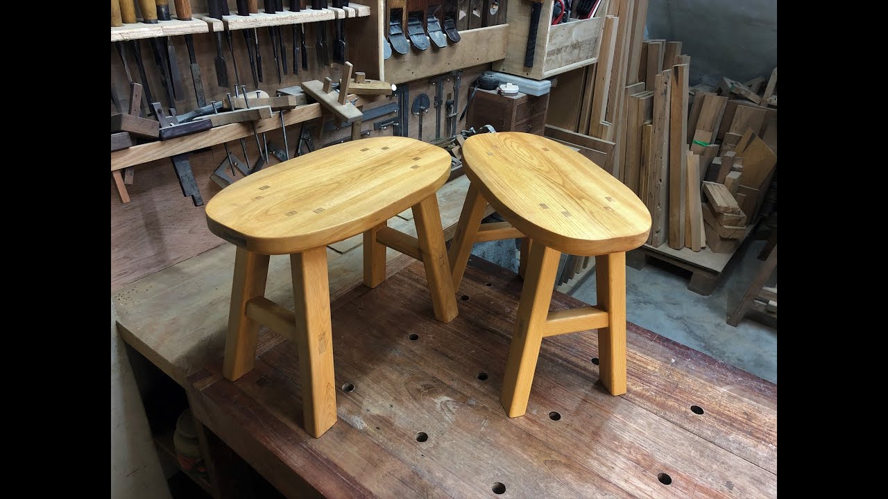 Making pair of Two-way Incline stool / Partial Penetrate Double Tenon.