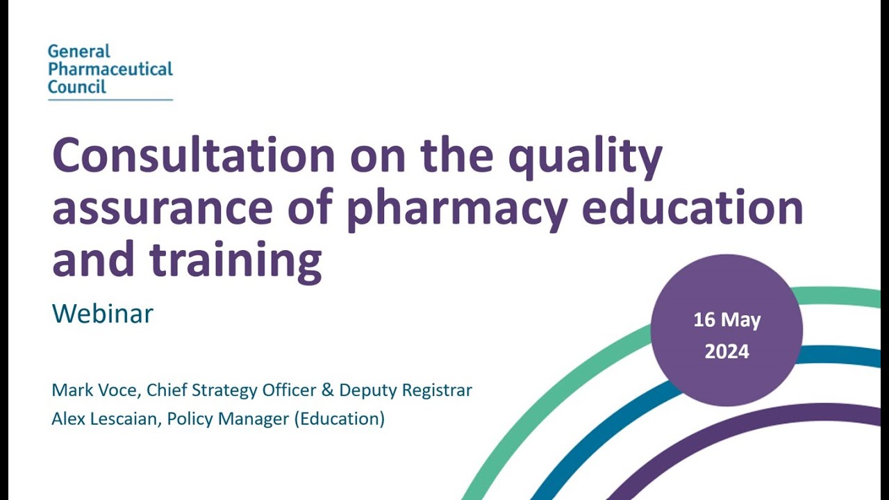 Webinar on quality assurance of pharmacy education and training consultation