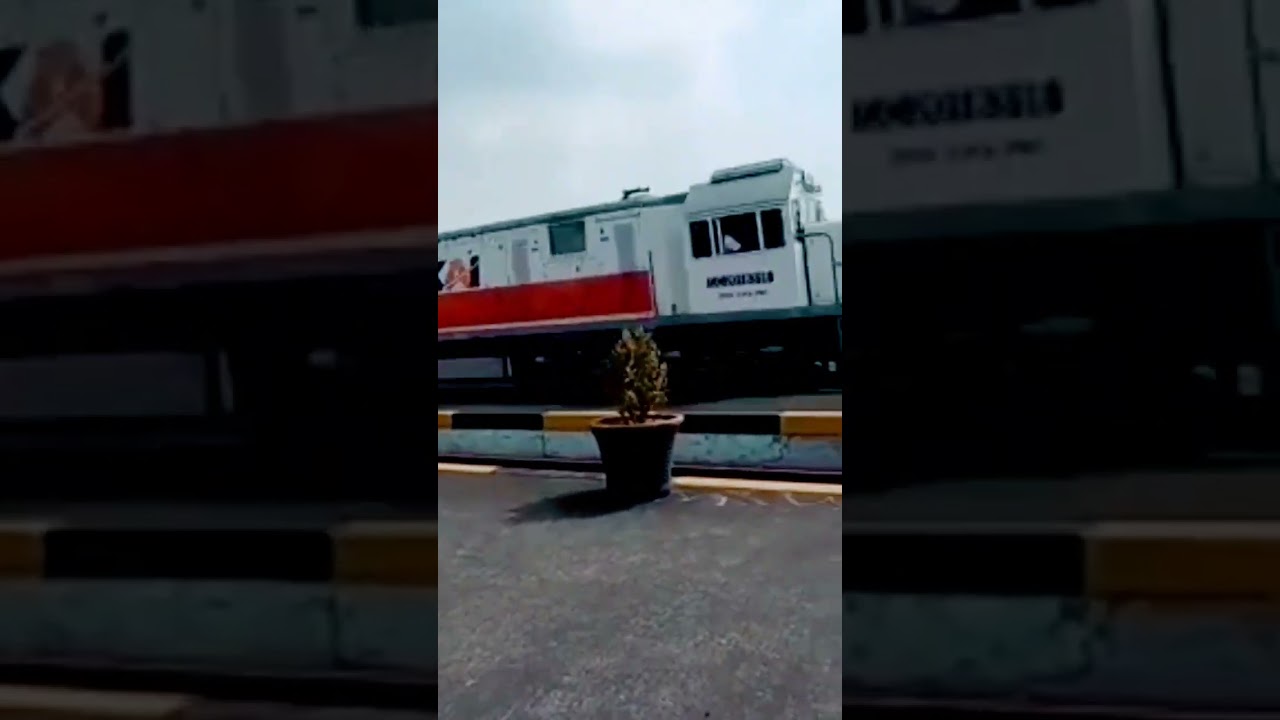 Momen Kereta bersilangan di stasiun bangoduwa 