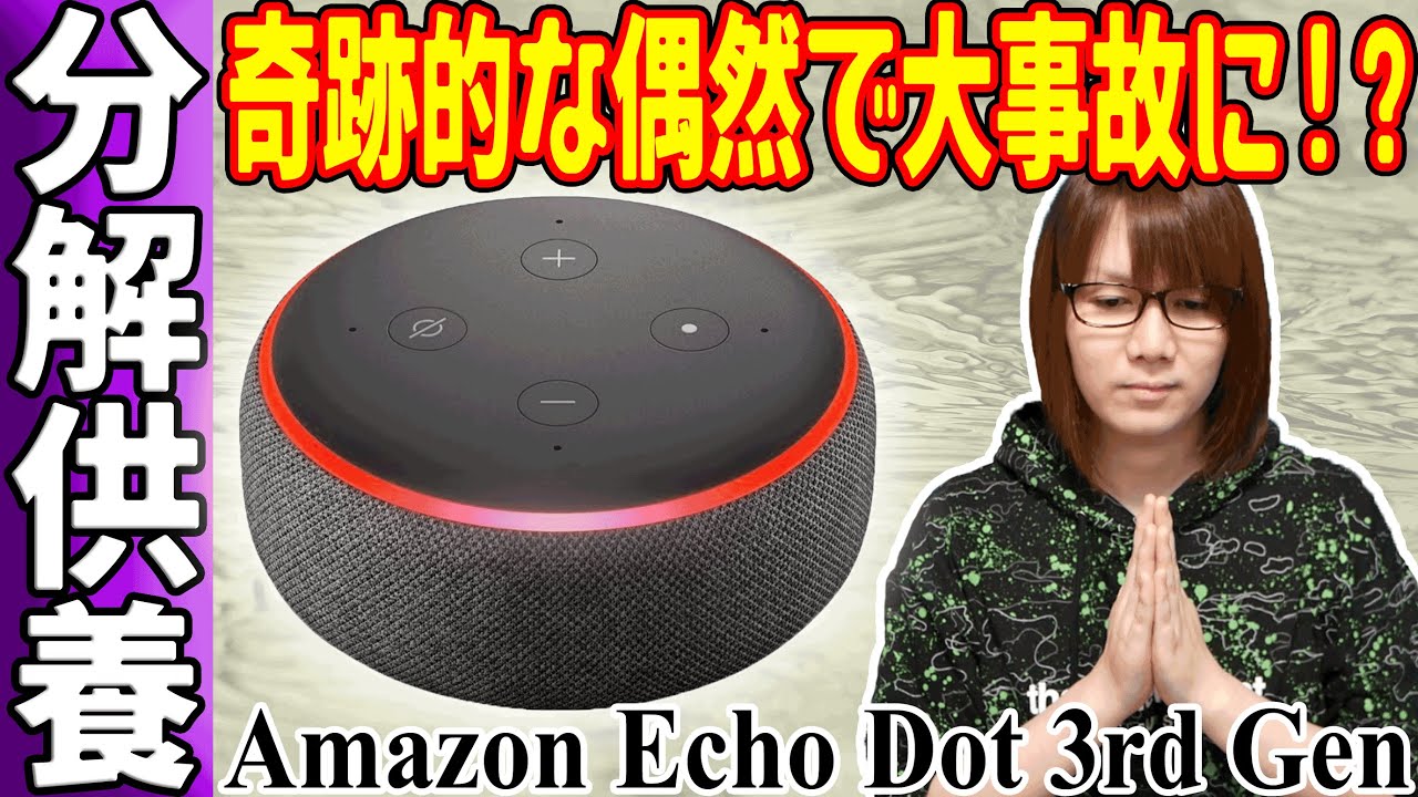 奇跡的な偶然で大事故に!?故障したAmazon Echo Dotを分解供養【故障】