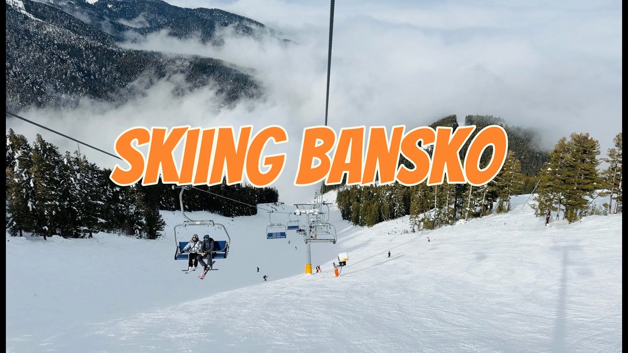 [4K] Skiing Bansko, Ski lift from top, Bulgaria, Dji Action 5 pro