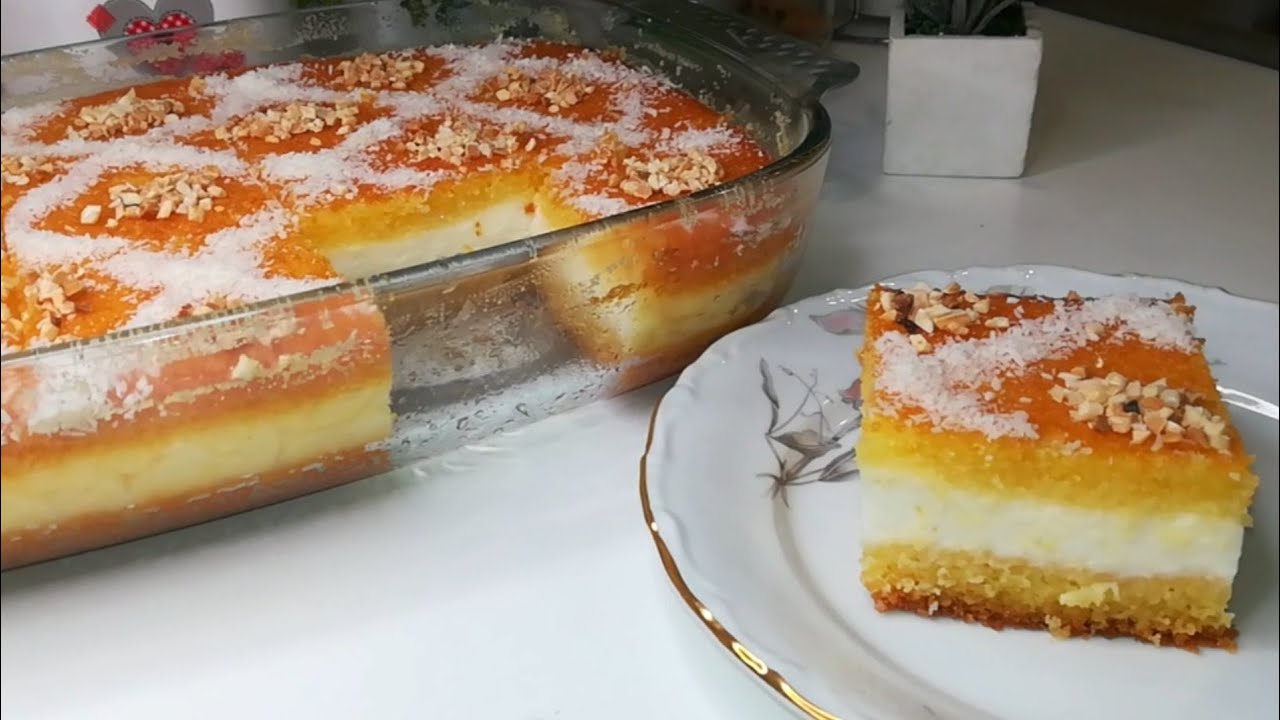 بسبوسة بالكريمة  غير شكلها شاكرها كذوب في الفم هشيشة بزاف وفتية وكتجي مشربة ومعلكة