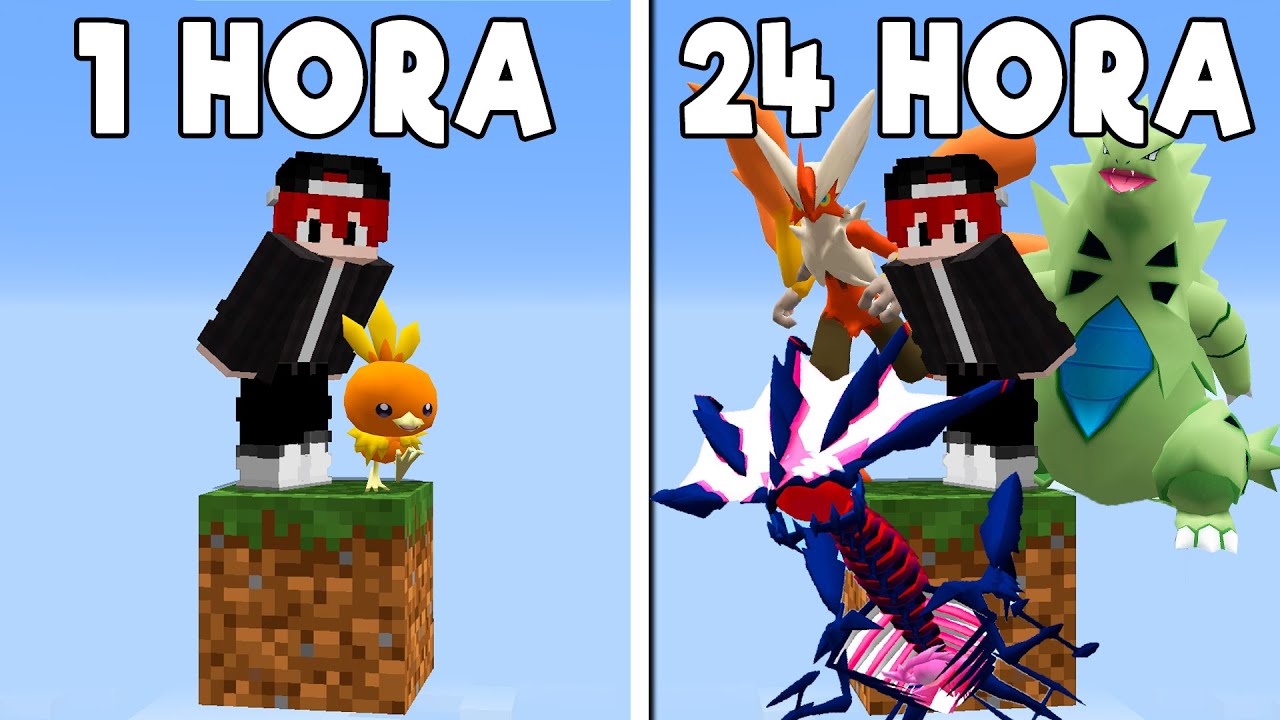 24 Horas em 1 Bloco no Minecraft Pixelmon