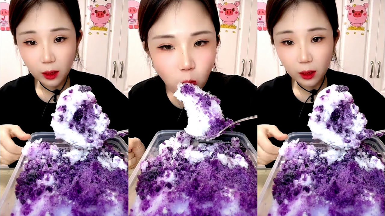 ASMR SHAVED WHITE ICE EATING YY