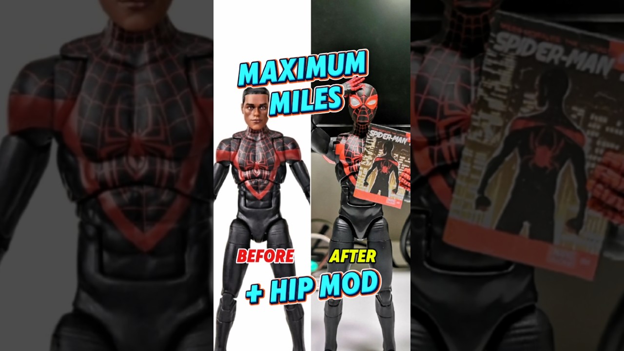 Maximum Miles Morales Spider-Man & Hip Mod Marvel Legends Hasbro Pulse Action Figure Fix Custom