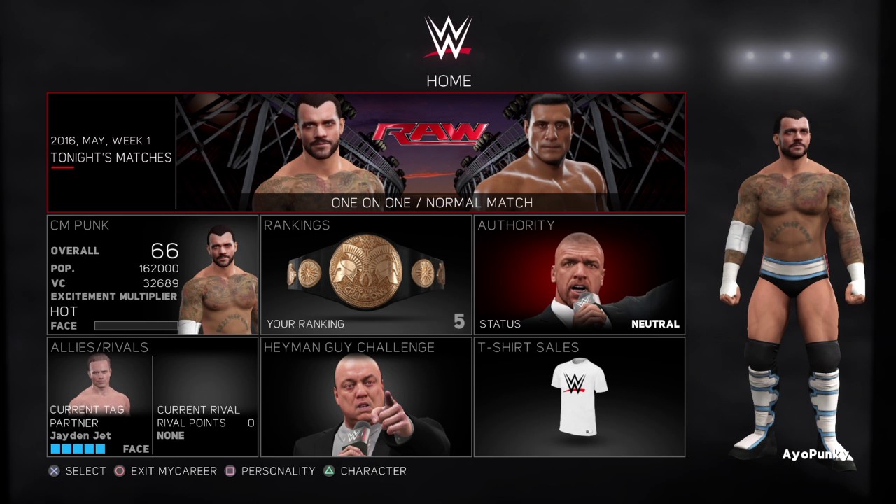 WWE2k17 My Career Mode ( CM Punk Return)