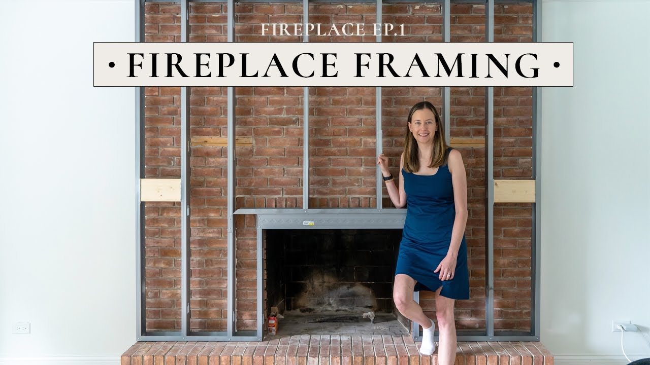 Framing Over Our Brick Fireplace | Fireplace Pt 1