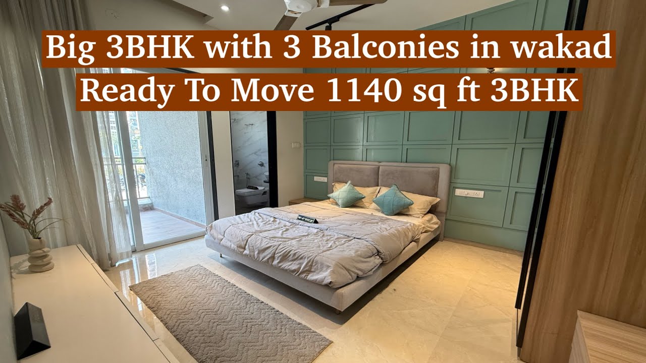 Big 3BHK with 3 Balconies in Wakad Pune | 1140 Sq Ft Carpet | Ready to Move Apartment Tour 