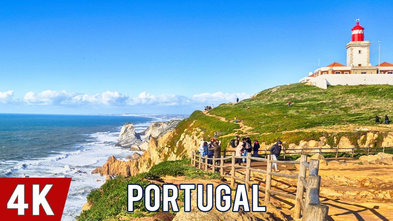 Португалия 🇵🇹 Самая западная точка Европы / Мыс Рока (Cabo da Roca) 4K / Атлантический океан