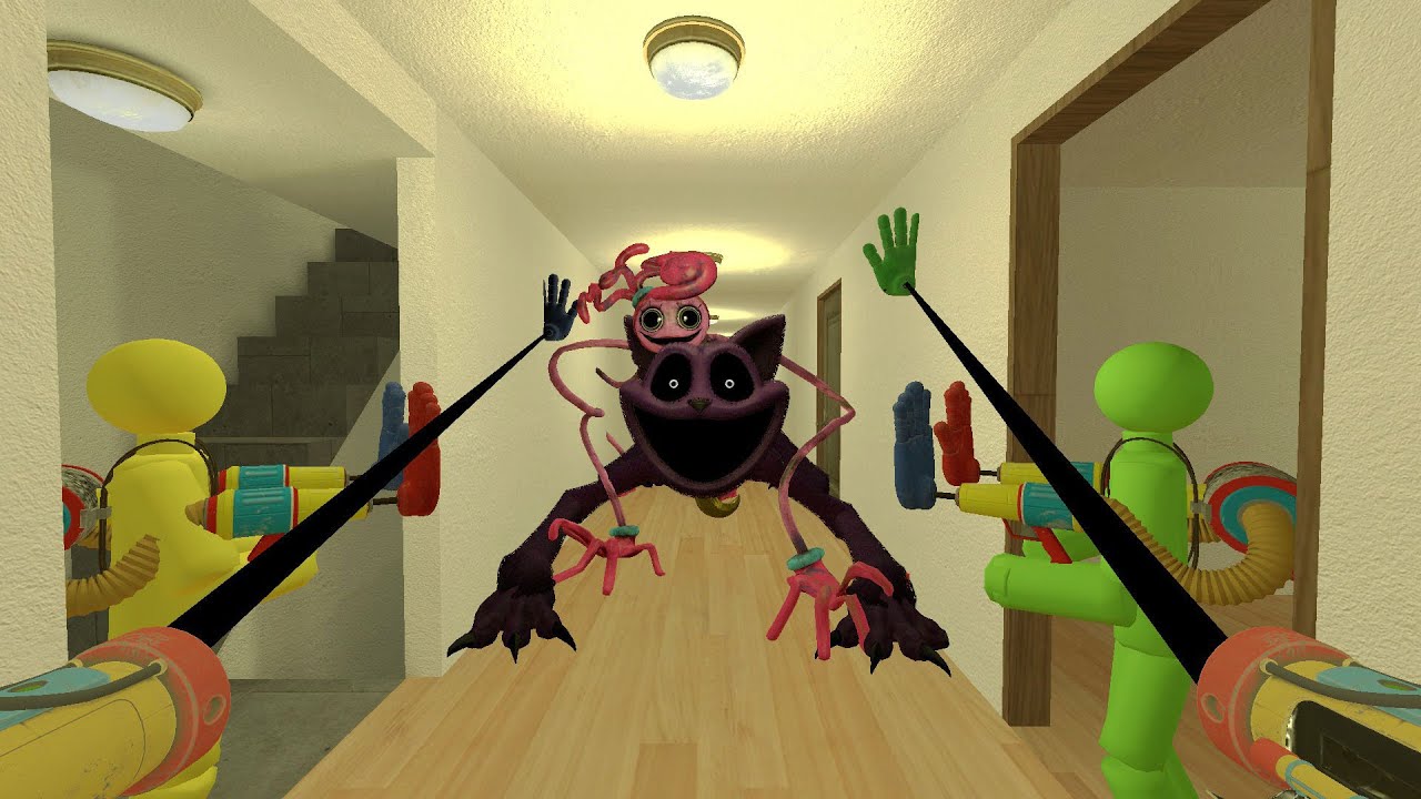4 LEGS! Mommy Long Legs & CatNap Chase 100 Players in Liminal Hotel in Garry's Mod Gmod