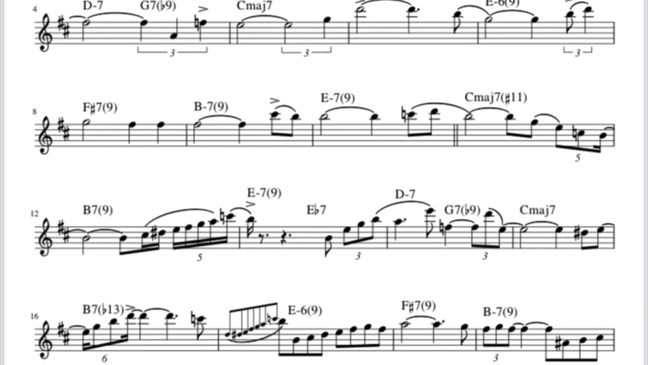 Miles Davis - Blue in Green (Coltrane Solo Transcription)