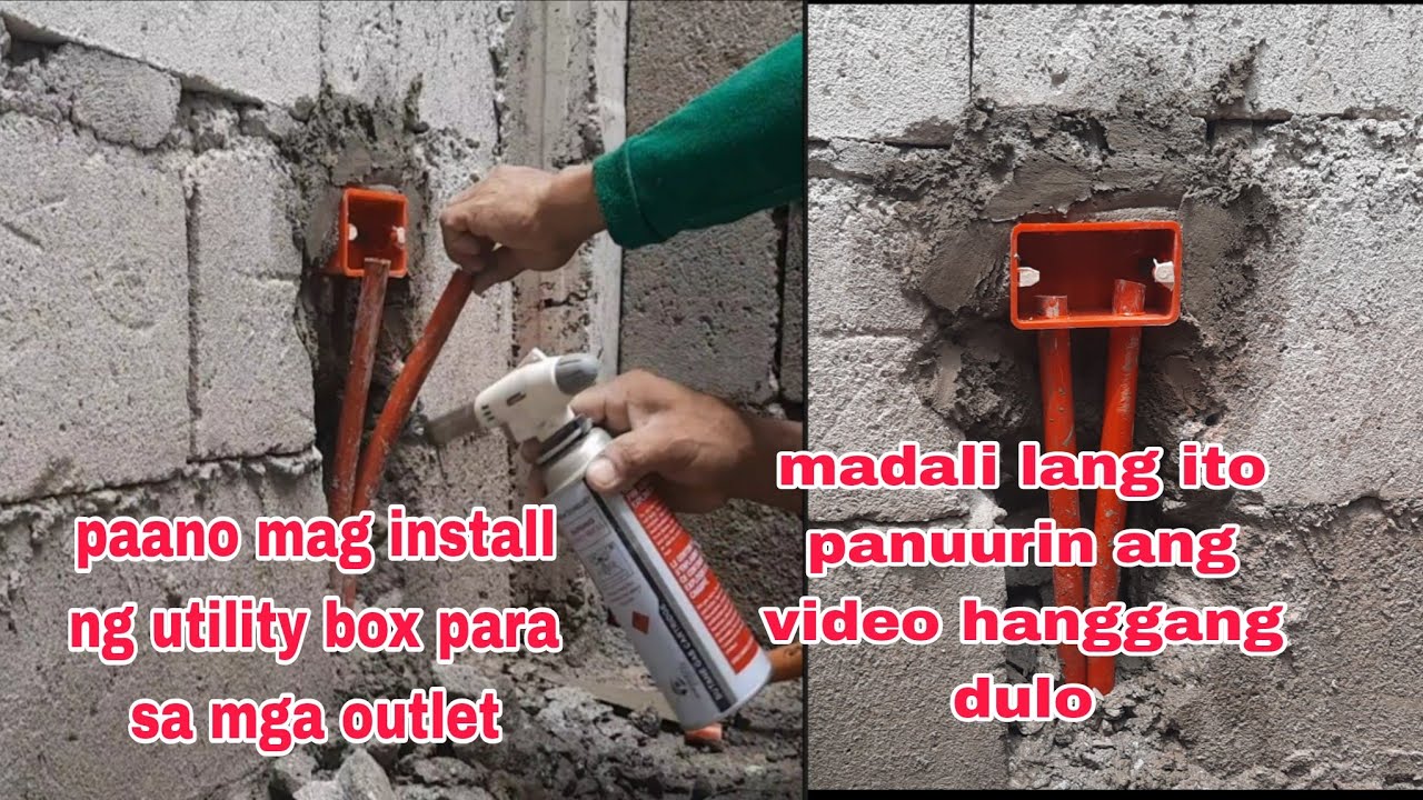 Paano mag install o iabang ang utility box sa concrete para sa outlet#installationofutilitybox