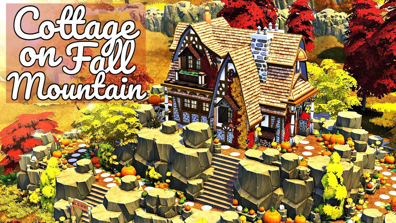 The Sims 4 | COTTAGE ON FALL MOUNTAIN | Speed Build