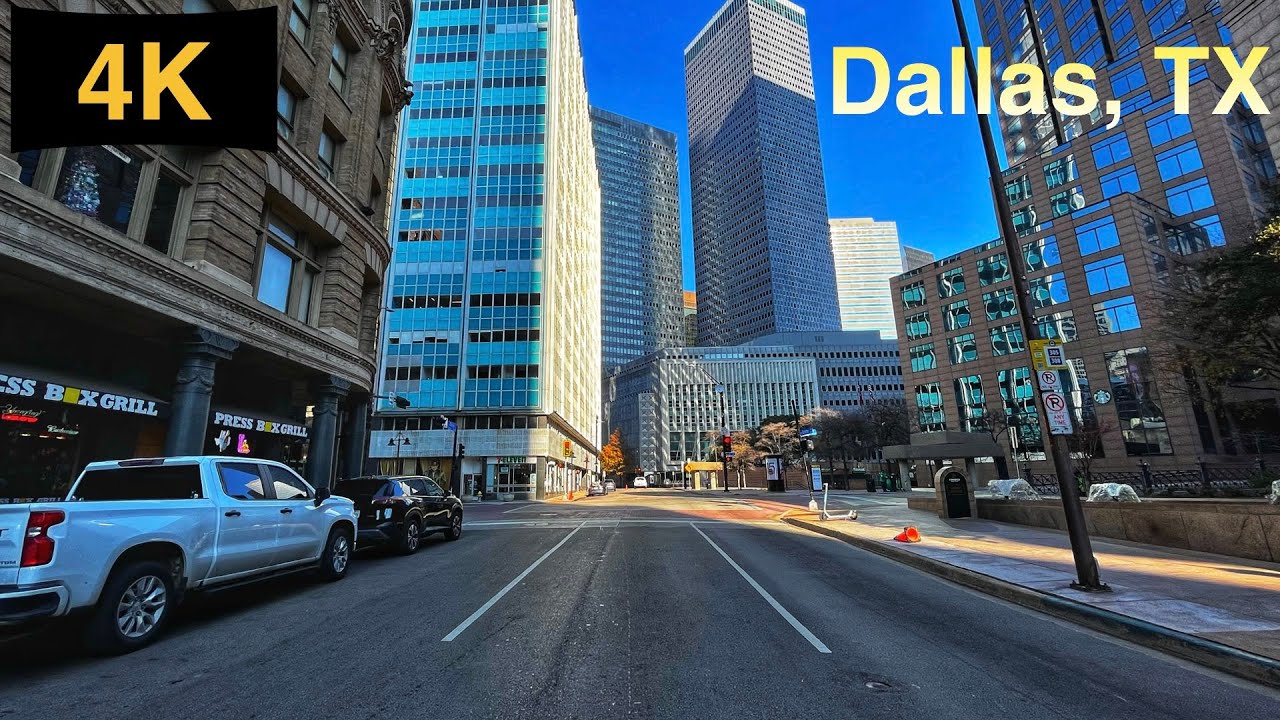 Downtown Dallas, TX Driving Tour in Winter 2024.