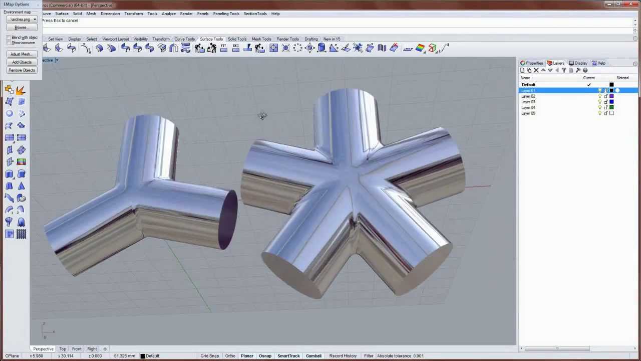 Intersecting multiple pipes
