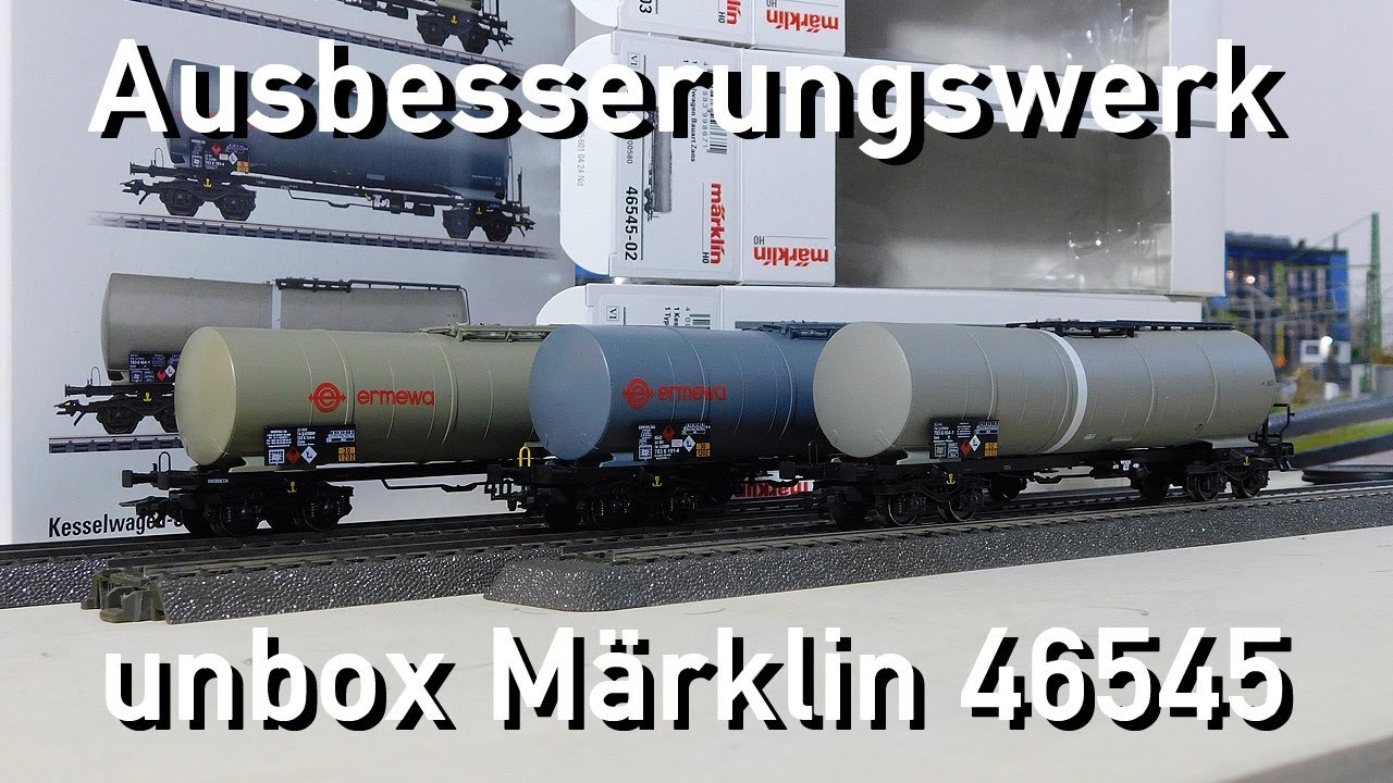 Ausbesserungswerk H0 Märklin unbox 46545 Kesselwagenset ERMEWA Schweden. Neuheit 2025