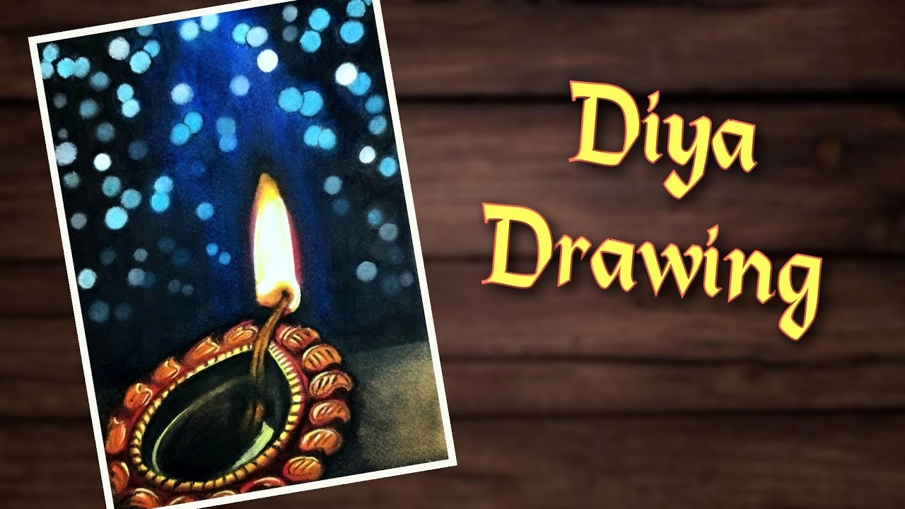 Diya Drawing Easy With Colour | Diwali Special Drawing Oil Pastel | Very Easy Diya Drawing #diwali