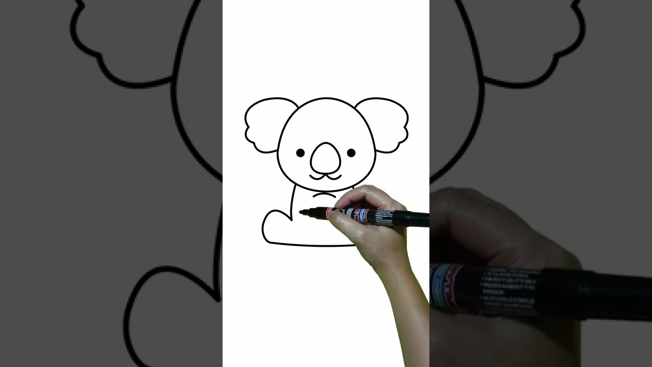 let's draw koala 🐨🐨🐨 #drawingtutorial #koala #kidsdrawing