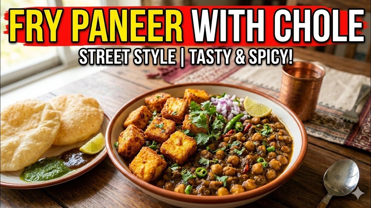 Fry panner with chole #food #howtomakewhitesaucepasta 