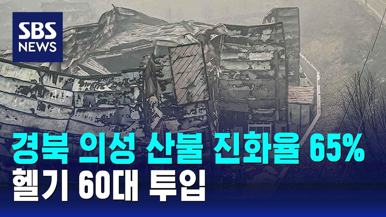 경북 의성 산불 진화율 65%…헬기 60대 투입 진화 나서 / SBS