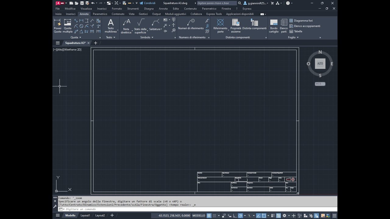 Autocad Mechanical Squadratura A3 e A4 + cartiglio 2.0