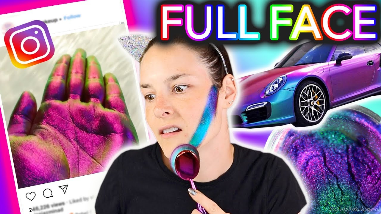Full Face With Multi-Chrome Makeup (is this safe? lol)