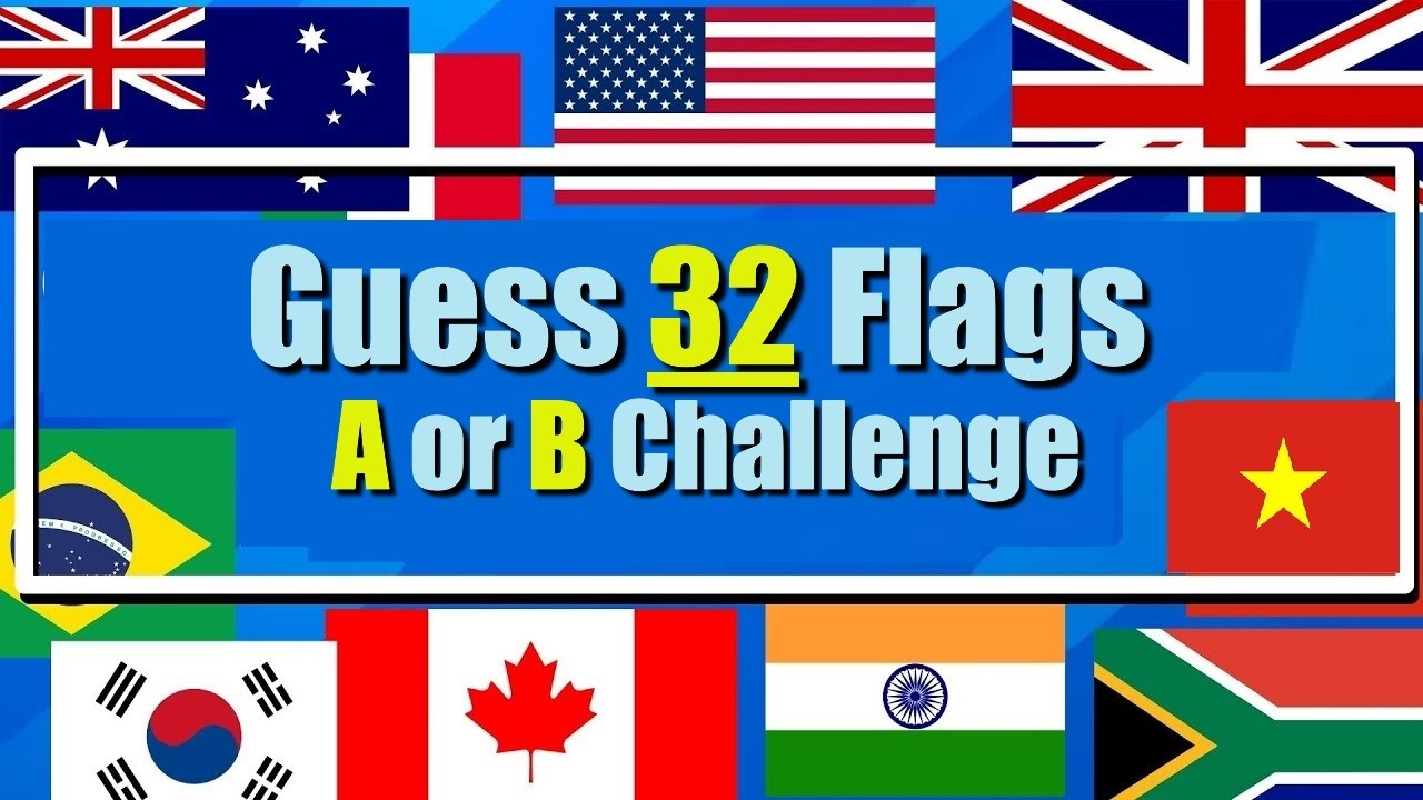 Guess the Flag Quiz 🌍 (32 Countries) A or B Challenge – Can You Score 30/32?
